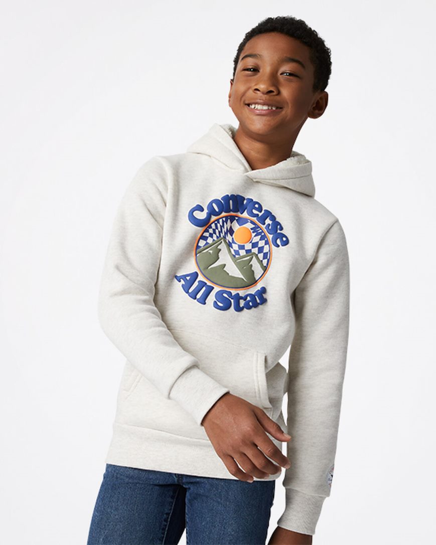 Boys\' Converse Into The Wild Fleece Pullover Hoodie Beige | AU E03C5M